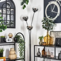 Lampadaire - Verre 15 cm Gastor Clair, Fumé, 3 lumières