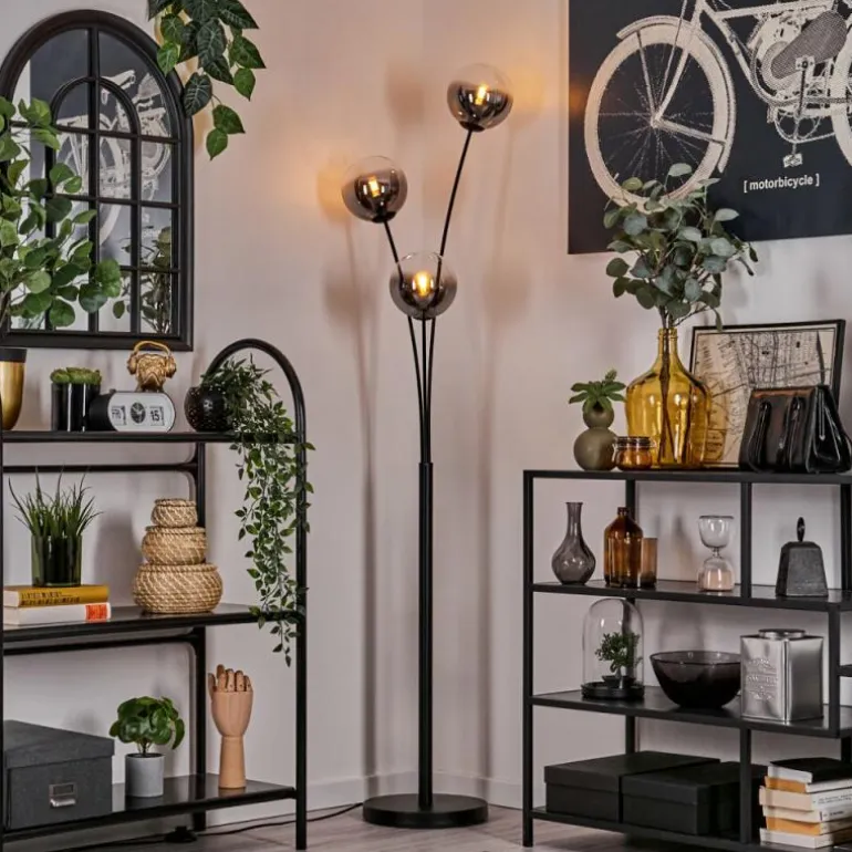Lampadaire - Verre 15 cm Gastor Clair, Fumé, 3 lumières