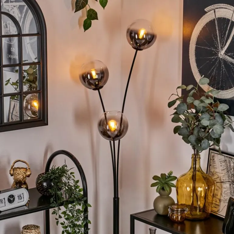 Lampadaire - Verre 15 cm Gastor Clair, Fumé, 3 lumières