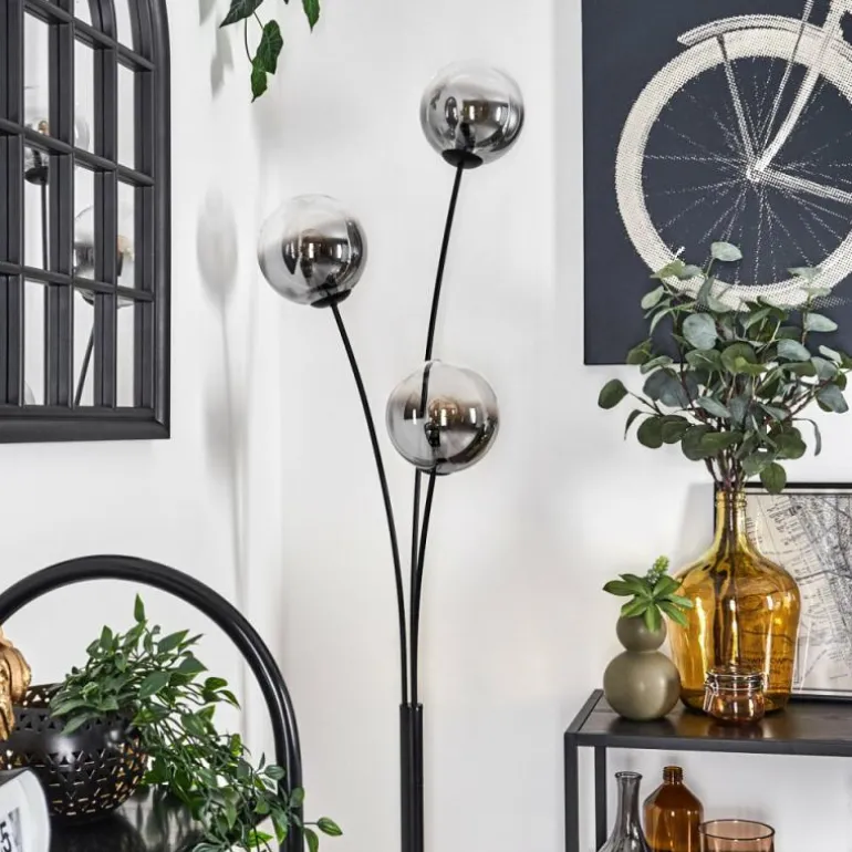 Lampadaire - Verre 15 cm Gastor Clair, Fumé, 3 lumières