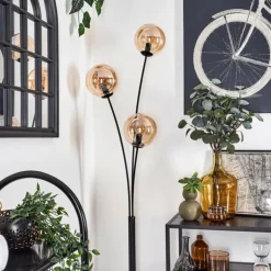 Lampadaire - Verre 15 cm Gastor Ambre, 3 lumières