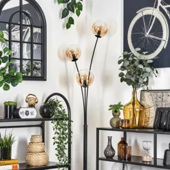 Lampadaire - Verre 15 cm Gastor Ambre, Clair, 3 lumières