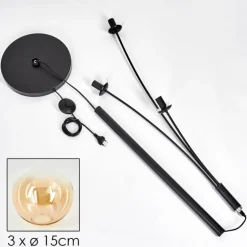 Lampadaire - Verre 15 cm Gastor Ambre, Clair, 3 lumières