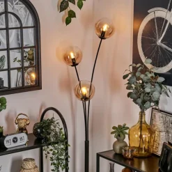 Lampadaire - Verre 15 cm Gastor Ambre, Clair, 3 lumières