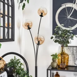 Lampadaire - Verre 15 cm Gastor Ambre, Clair, 3 lumières