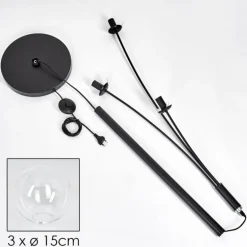 Lampadaire - Verre 15 cm Gastor Clair, 3 lumières
