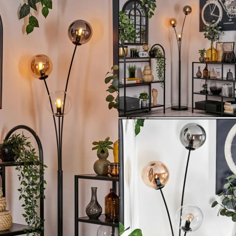 Lampadaire - Verre 15 cm Gastor Ambre, Clair, Fumé, 3 lumières