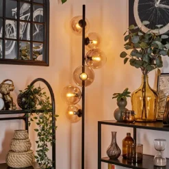 Lampadaire - Verre 15 cm Gastor Ambre, Clair, 6 lumières