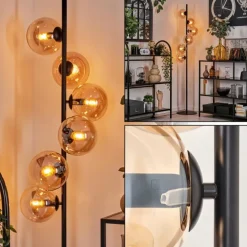 Lampadaire - Verre 15 cm Gastor Ambre, 6 lumières