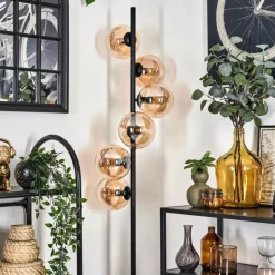 Lampadaire - Verre 15 cm Gastor Ambre, 6 lumières