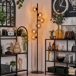Lampadaire - Verre 15 cm Gastor Ambre, 6 lumières