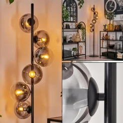 Lampadaire - Verre 15 cm Gastor Clair, Fumé, 6 lumières