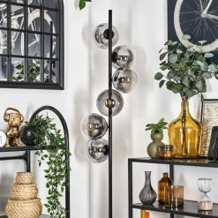 Lampadaire - Verre 15 cm Gastor Clair, Fumé, 6 lumières