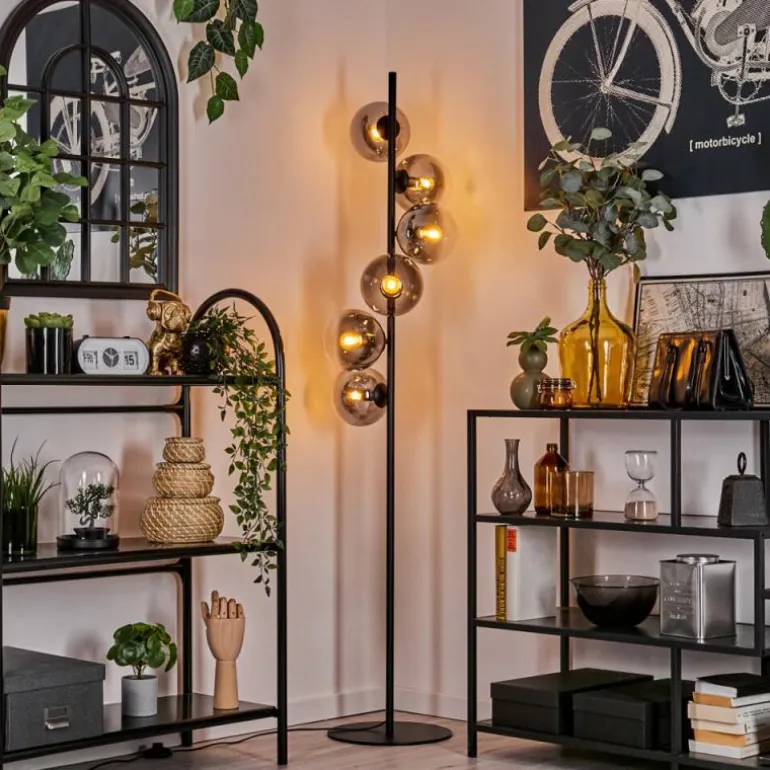 Lampadaire - Verre 15 cm Gastor Clair, Fumé, 6 lumières