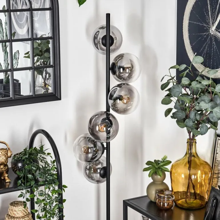 Lampadaire - Verre 15 cm Gastor Clair, Fumé, 6 lumières