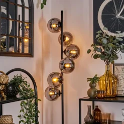 Lampadaire - Verre 15 cm Gastor Fumé, 6 lumières