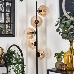Lampadaire - Verre 15 cm Gastor Ambre, Clair, 5 lumières