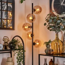Lampadaire - Verre 15 cm Gastor Ambre, 5 lumières