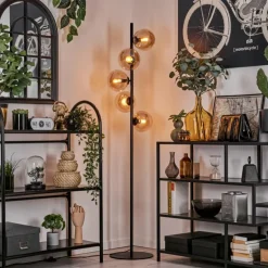 Lampadaire - Verre 15 cm Gastor Ambre, 5 lumières