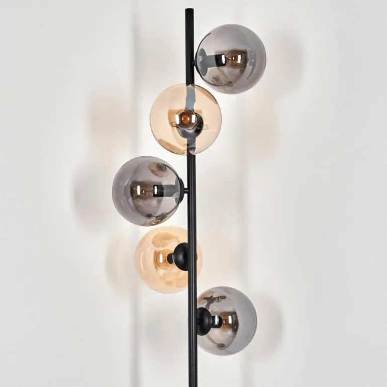 Lampadaire - Verre 15 cm Gastor Ambre, Fumé, 5 lumières