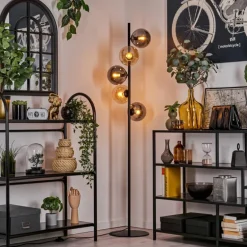 Lampadaire - Verre 15 cm Gastor Ambre, Fumé, 5 lumières
