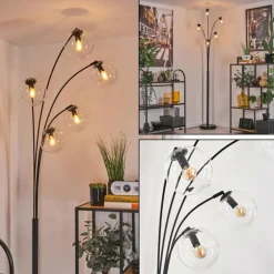 Lampadaire - Verre 15 cm Gastor Clair, 5 lumières