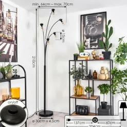 Lampadaire - Verre 15 cm Gastor Clair, 5 lumières