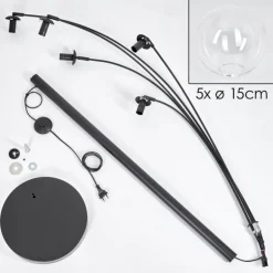 Lampadaire - Verre 15 cm Gastor Clair, 5 lumières