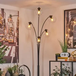 Lampadaire - Verre 15 cm Gastor Clair, 5 lumières