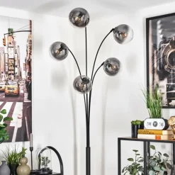 Lampadaire - Verre 15 cm Gastor Clair, Fumé, 5 lumières