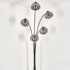 Lampadaire - Verre 15 cm Gastor Clair, Fumé, 5 lumières