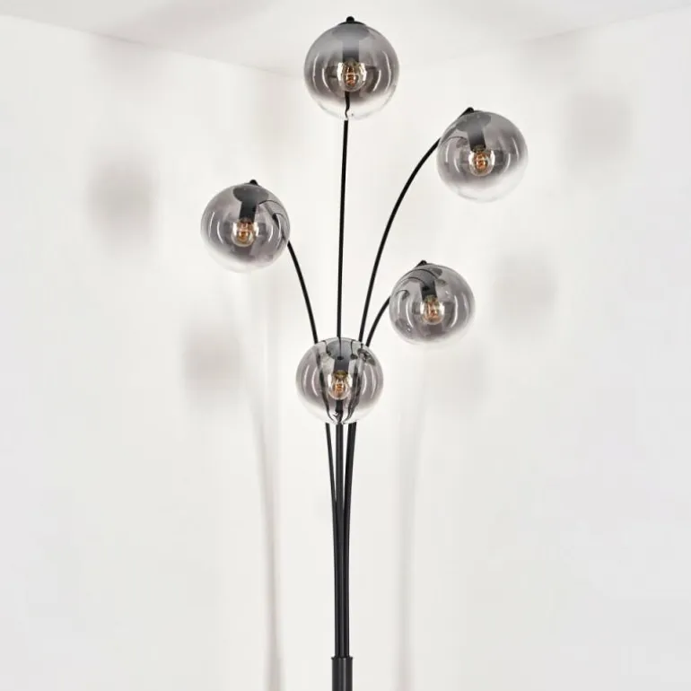Lampadaire - Verre 15 cm Gastor Clair, Fumé, 5 lumières