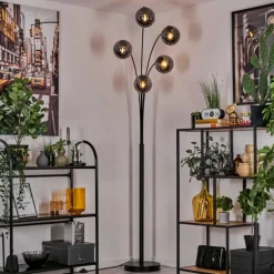 Lampadaire - Verre 15 cm Gastor Fumé, 5 lumières