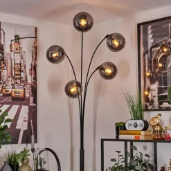 Lampadaire - Verre 15 cm Gastor Fumé, 5 lumières