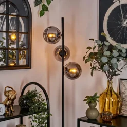 Lampadaire - Verre 15 cm Gastor Fumé, 3 lumières