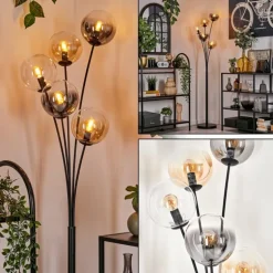 Lampadaire - Verre 15 cm Gastor Ambre, Clair, Fumé, 5 lumières