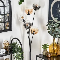 Lampadaire - Verre 15 cm Gastor Ambre, Clair, Fumé, 5 lumières
