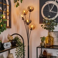 Lampadaire - Verre 15 cm Gastor Ambre, Clair, Fumé, 5 lumières