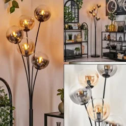 Lampadaire - Verre 15 cm Gastor Ambre, Clair, Fumé, 5 lumières