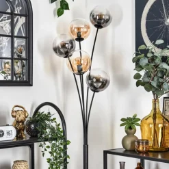 Lampadaire - Verre 15 cm Gastor Ambre, Clair, Fumé, 5 lumières