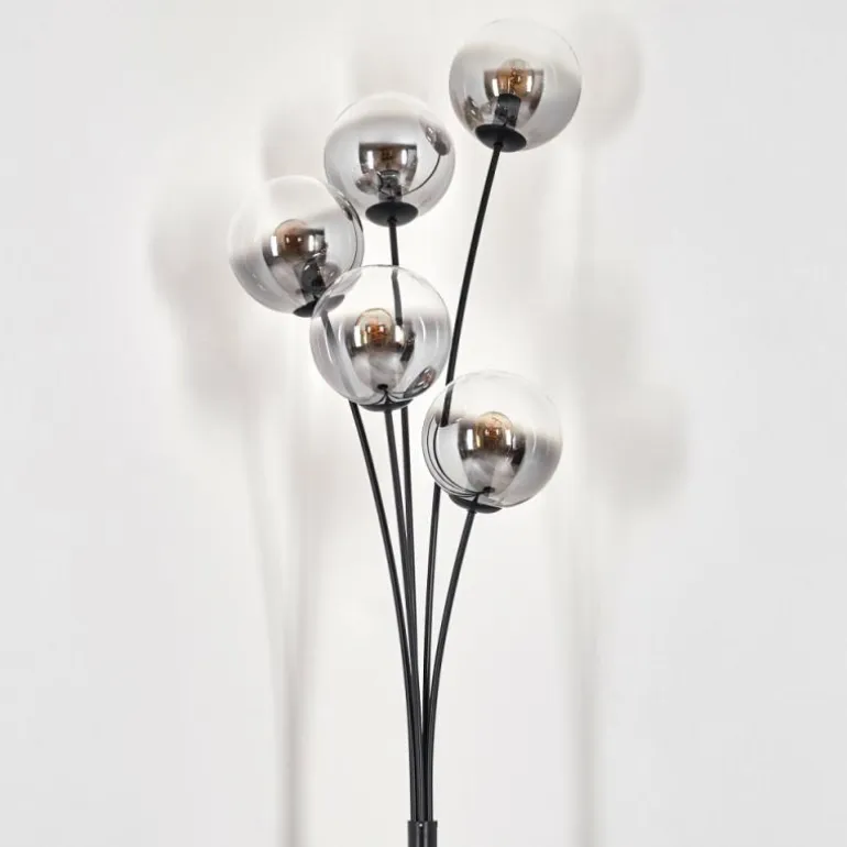 Lampadaire - Verre 15 cm Gastor Clair, Fumé, 5 lumières