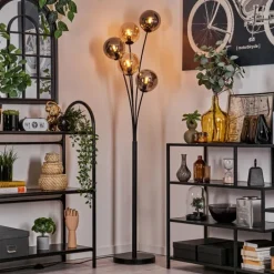 Lampadaire - Verre 15 cm Gastor Ambre, Fumé, 5 lumières