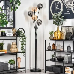Lampadaire - Verre 15 cm Gastor Ambre, Fumé, 5 lumières