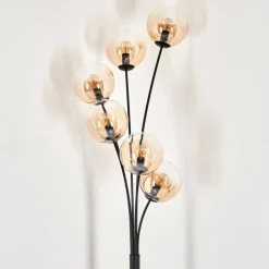 Lampadaire - Verre 15 cm Gastor Noir, 6 lumières