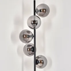 Lampadaire - Verre 15 cm Gastor Noir, 5 lumières