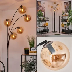 Lampadaire - Verre 15 cm Gastor Ambre, 5 lumières