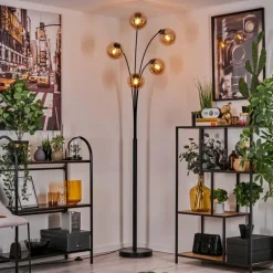 Lampadaire - Verre 15 cm Gastor Ambre, 5 lumières