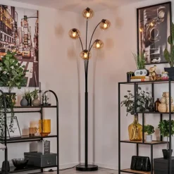 Lampadaire - Verre 15 cm Gastor Ambre, Clair, 5 lumières