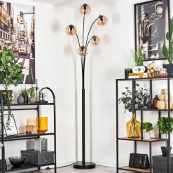 Lampadaire - Verre 15 cm Gastor Ambre, Clair, 5 lumières