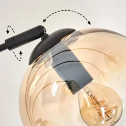 Lampadaire - Verre 15 cm Koyoto Ambre, Clair, 5 lumières